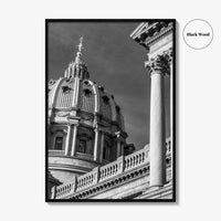Harrisburg Black and White Fine Art Photo Print, Pennsylvania State Capitol Poster