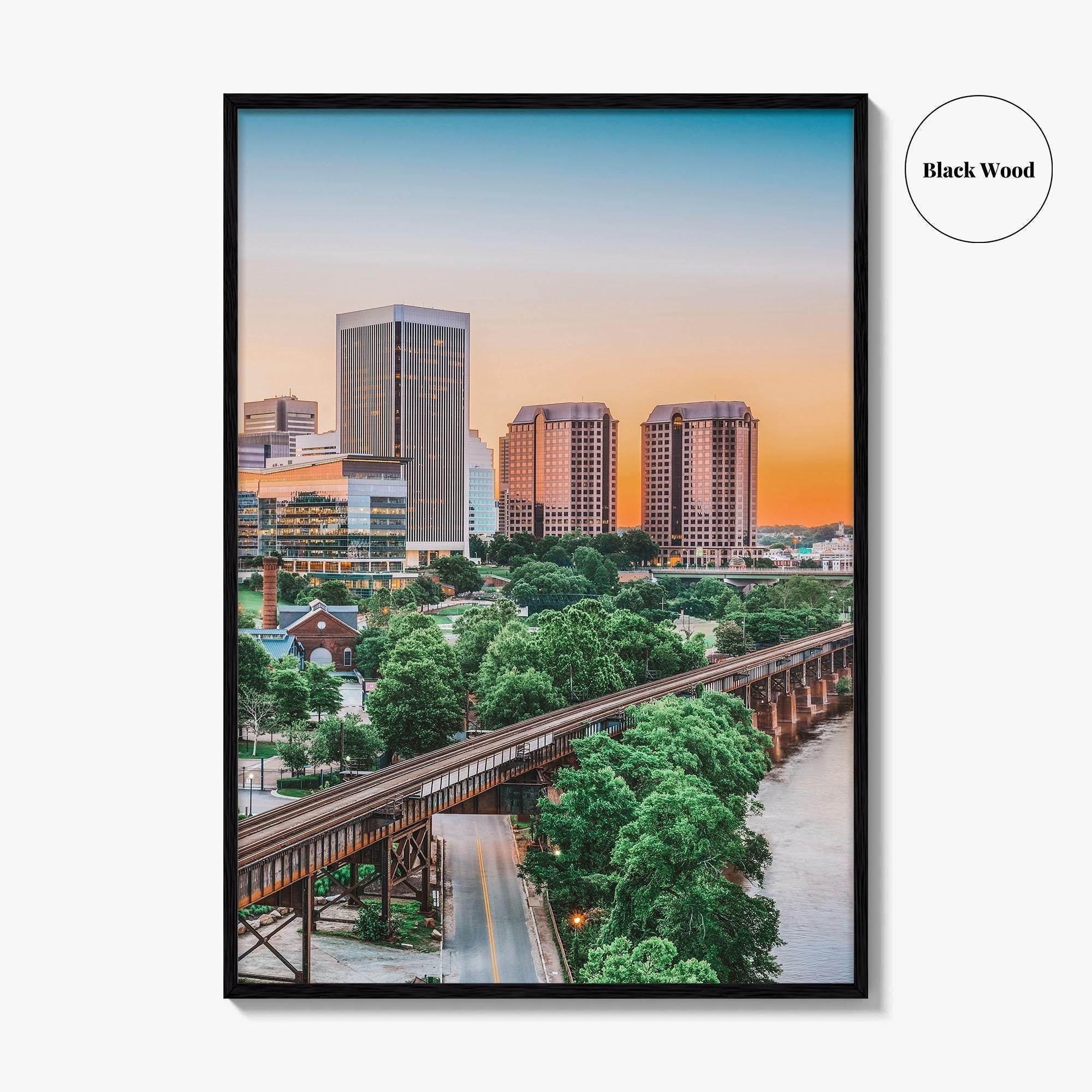 Richmond Skyline Fine Art Photo Print, Downtown, Virginia VA, USA Wall Poster