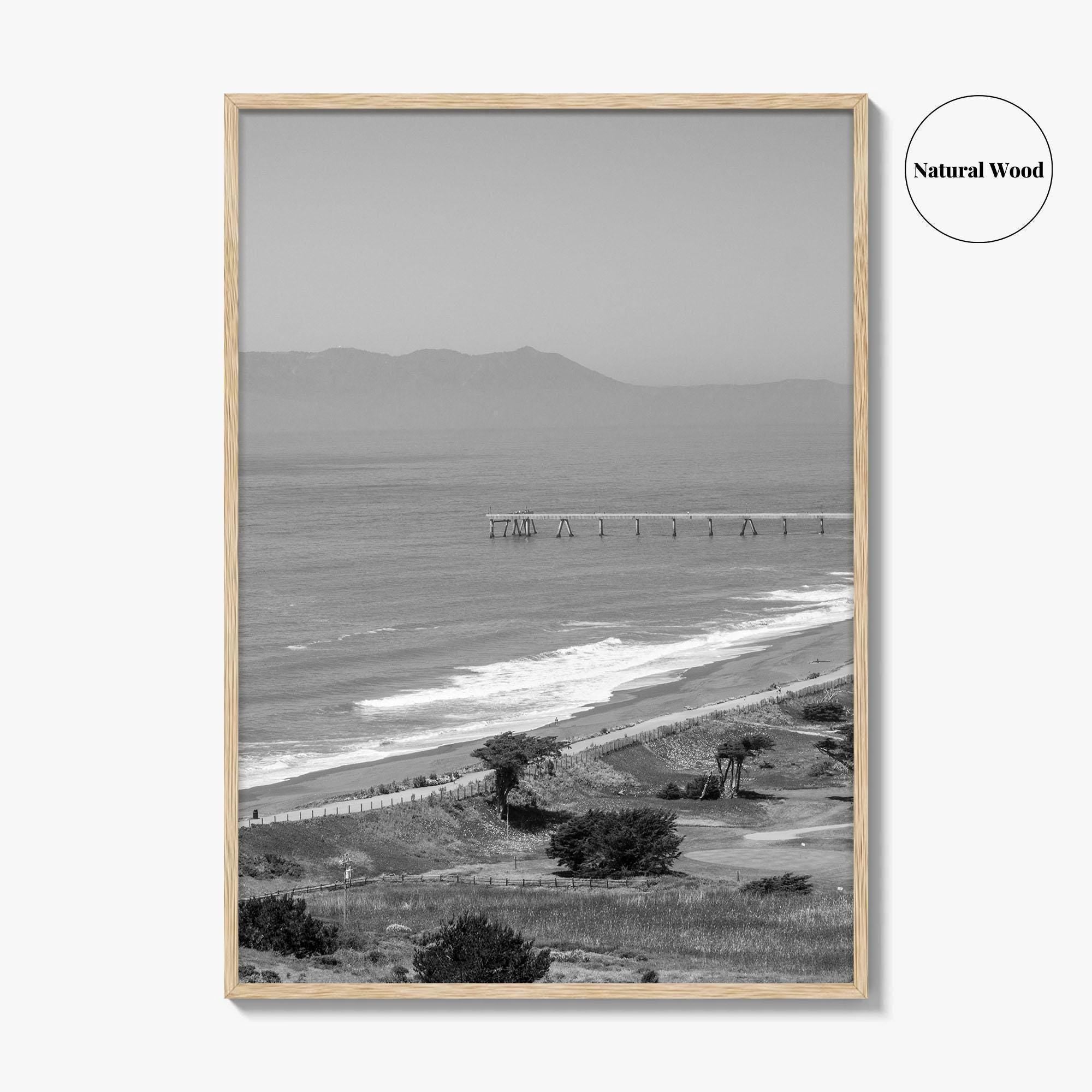 Pacifica Black and White Fine Art Photo Print, Mori Point California Poster USA