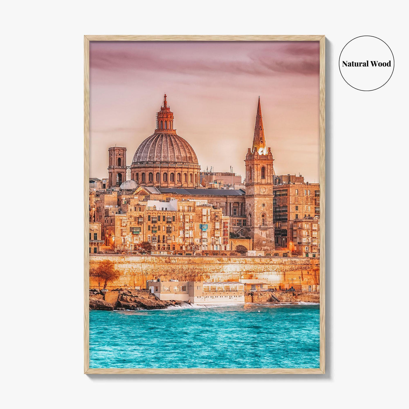 Valletta Malta Skyline Fine Art Photo Print, Marsamxett Harbour, Wall Decor Poster