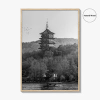 Hangzhou Black and White Fine Art Photo Print, China Poster, Zhejiang