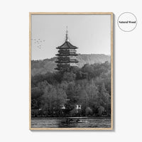 Hangzhou Black and White Fine Art Photo Print, China Poster, Zhejiang