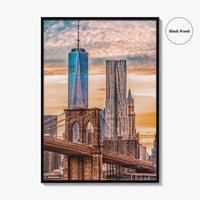 New York City Skyline Fine Art Photo Print, Brooklyn Bridge, NY, Wall Art