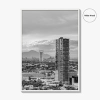 Monterrey Black and White Fine Art Photo Print, Mexico City View, Nuevo Leon Poster