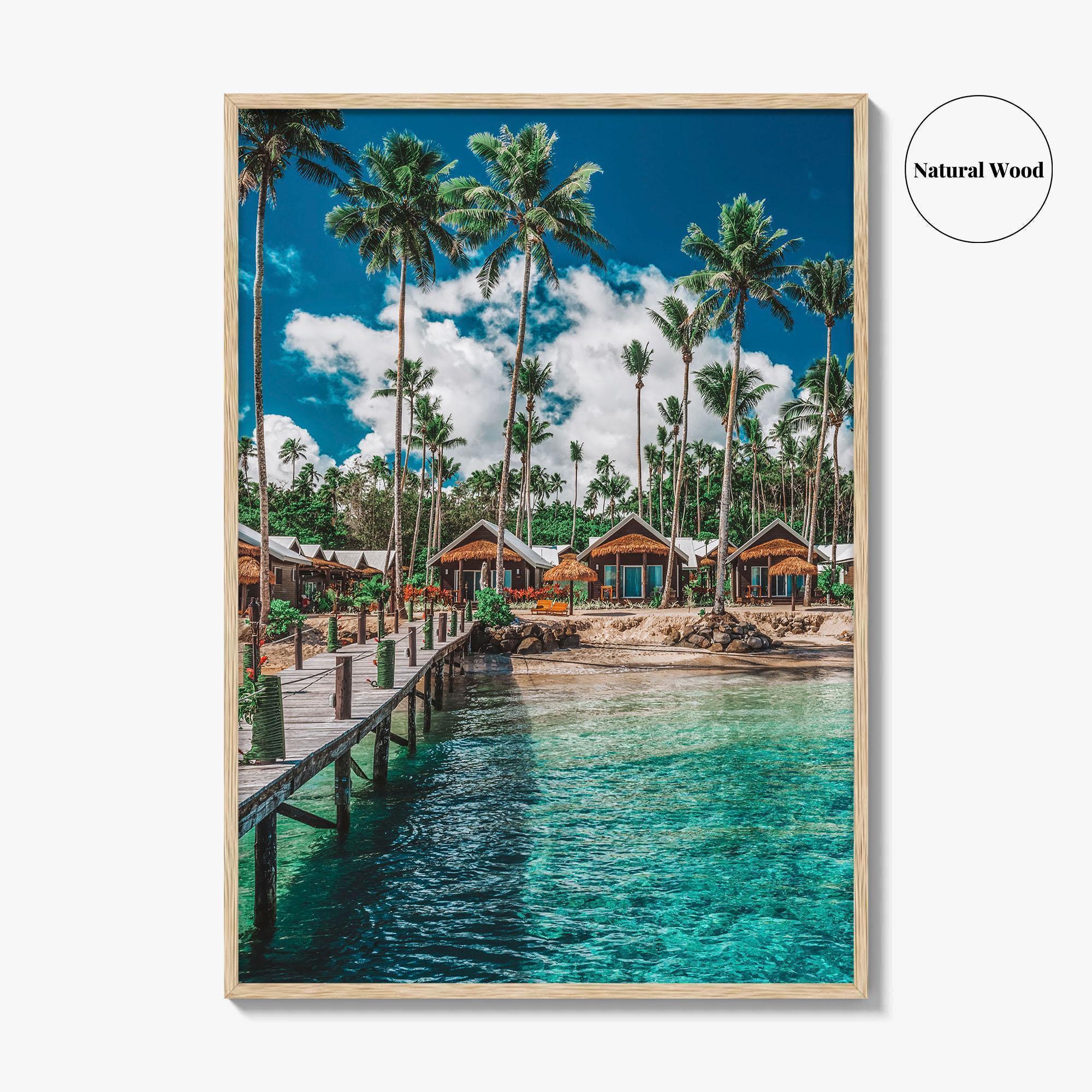 Samoa Fine Art Photo Print, Tropical Beach, Palm Trees, Polynesia Poster, South Pacific