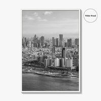 Tel Aviv Skyline Black and White Fine Art Photo Print, Israel Beach Poster