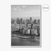 Tel Aviv Skyline Black and White Fine Art Photo Print, Israel Beach Poster