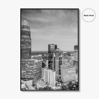 Charlotte Skyline Black and White Fine Art Photo Print, Uptown North Carolina Poster