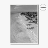 Zanzibar Black and White Fine Art Photo Print, Aerial Beach, Tanzania, Indian Ocean Poster