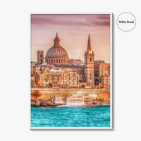 Valletta Malta Skyline Fine Art Photo Print, Marsamxett Harbour, Wall Decor Poster