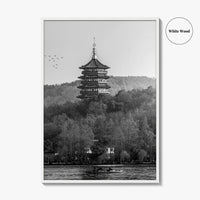 Hangzhou Black and White Fine Art Photo Print, China Poster, Zhejiang