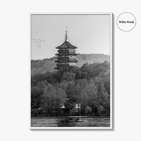 Hangzhou Black and White Fine Art Photo Print, China Poster, Zhejiang