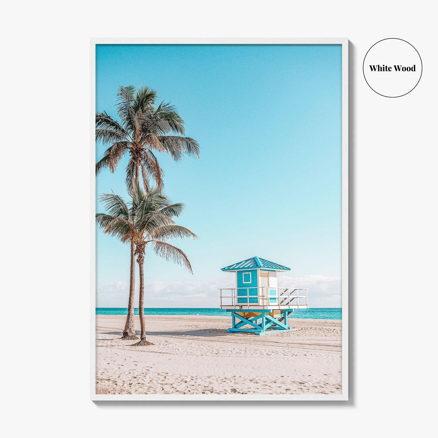 Fort Lauderdale Blue and Yellow Fine Art Photo Print, Florida Beach Lifeguard Tower, USA