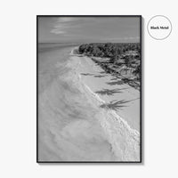 Zanzibar Black and White Fine Art Photo Print, Aerial Beach, Tanzania, Indian Ocean Poster