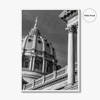 Harrisburg Black and White Fine Art Photo Print, Pennsylvania State Capitol Poster
