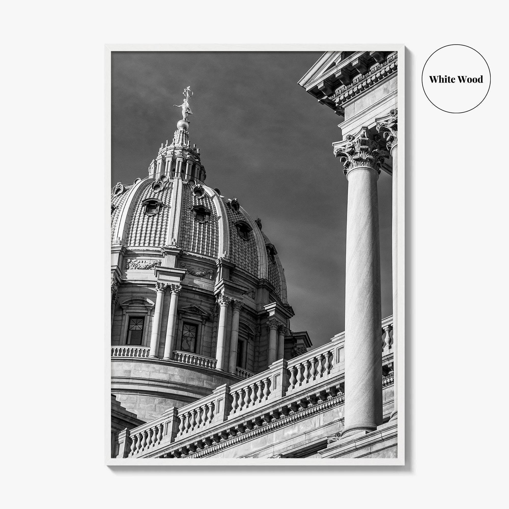 Harrisburg Black and White Fine Art Photo Print, Pennsylvania State Capitol Poster