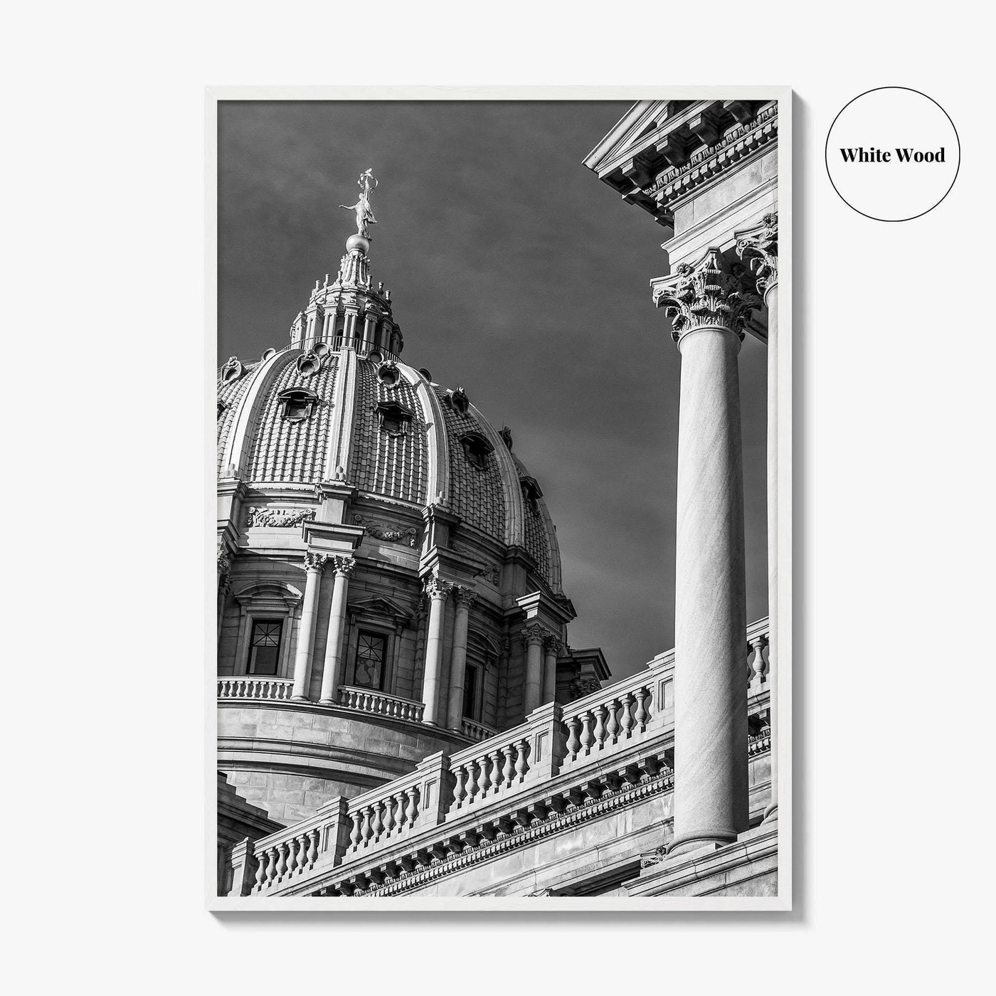Harrisburg Black and White Fine Art Photo Print, Pennsylvania State Capitol Poster