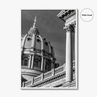 Harrisburg Black and White Fine Art Photo Print, Pennsylvania State Capitol Poster