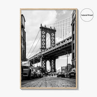 DUMBO Black and White Fine Art Photo Print, Manhattan Bridge New York City Poster