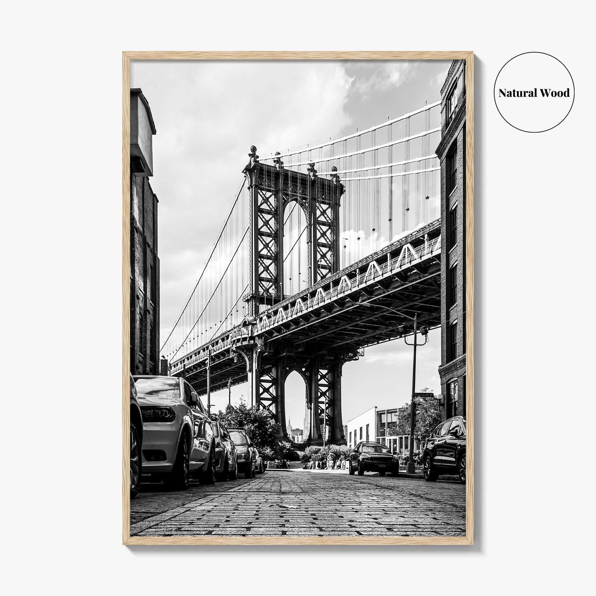 DUMBO Black and White Fine Art Photo Print, Manhattan Bridge New York City Poster