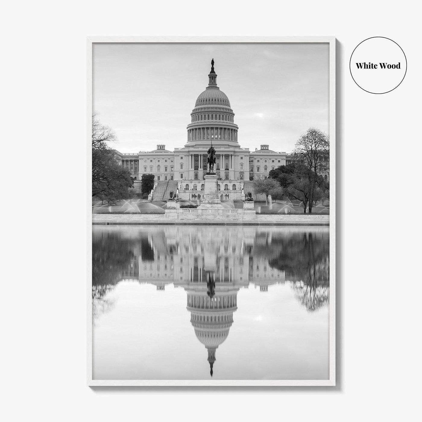 Washington DC Black and White Fine Art Photo Print, United States Capitol Poster, USA