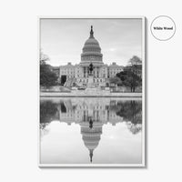 Washington DC Black and White Fine Art Photo Print, United States Capitol Poster, USA