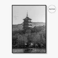 Hangzhou Black and White Fine Art Photo Print, China Poster, Zhejiang