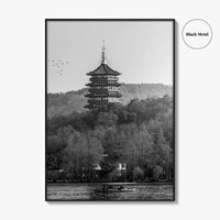 Hangzhou Black and White Fine Art Photo Print, China Poster, Zhejiang