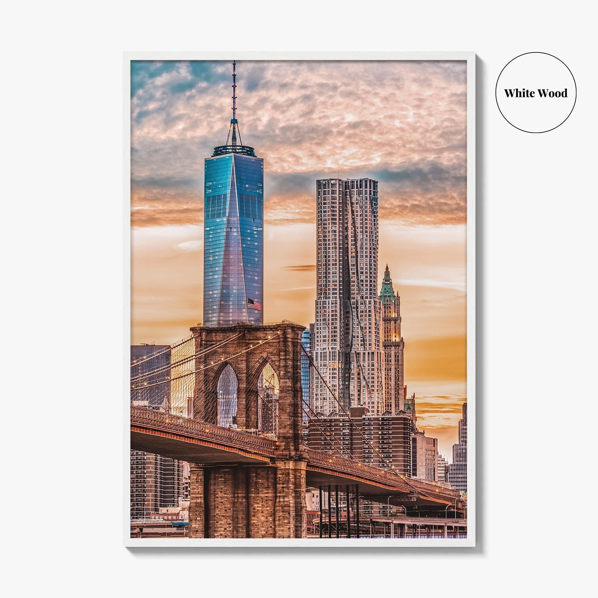 New York City Skyline Fine Art Photo Print, Brooklyn Bridge, NY, Wall Art