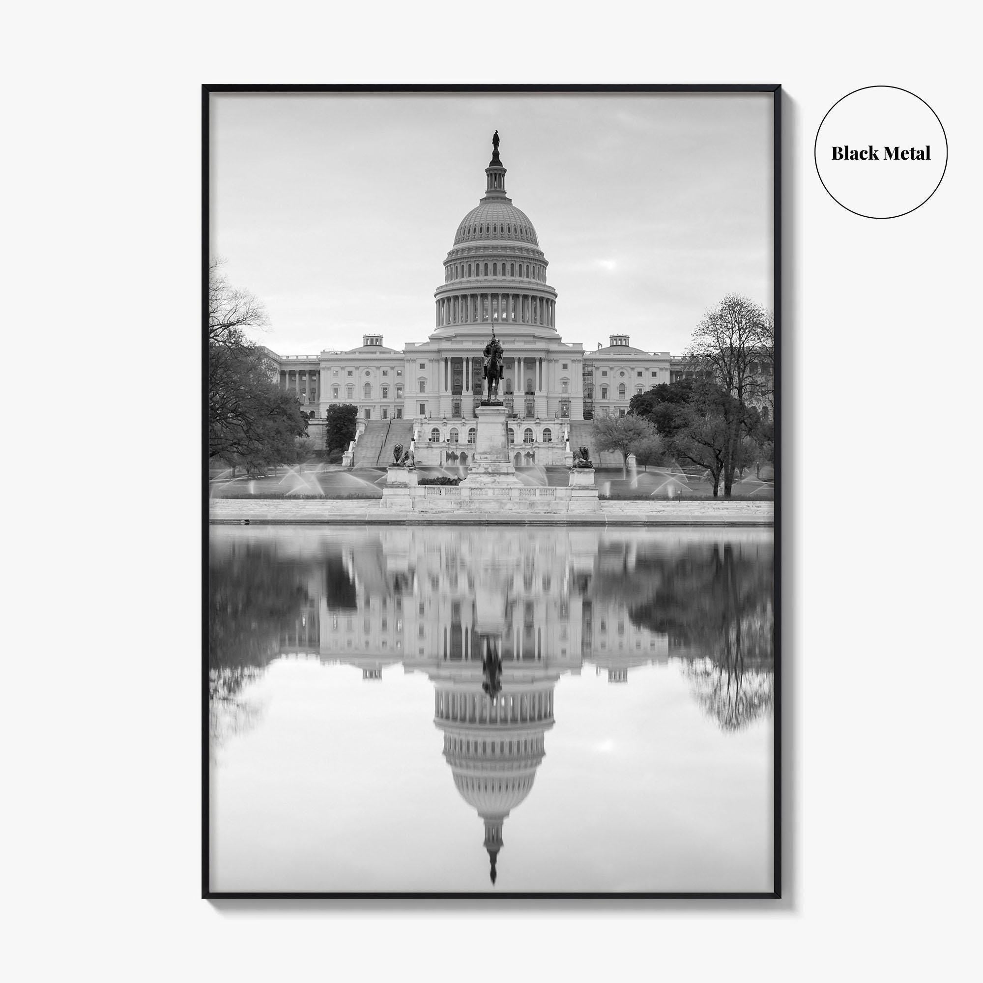 Washington DC Black and White Fine Art Photo Print, United States Capitol Poster, USA
