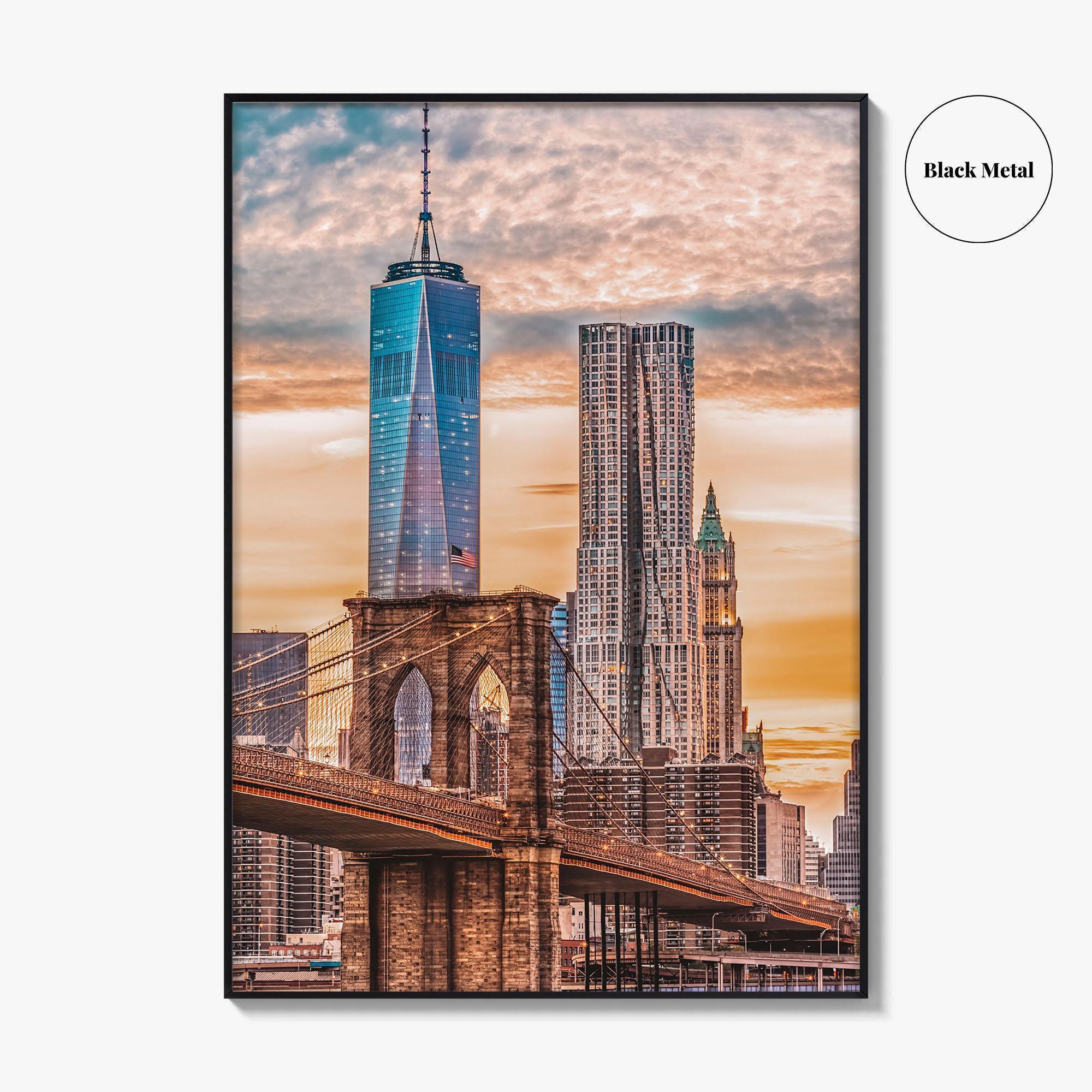 New York City Skyline Fine Art Photo Print, Brooklyn Bridge, NY, Wall Art