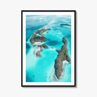 Palau Fine Art Photo Print, Rock Islands, Blue Ocean, Koror, Oceania Wall Decor Poster