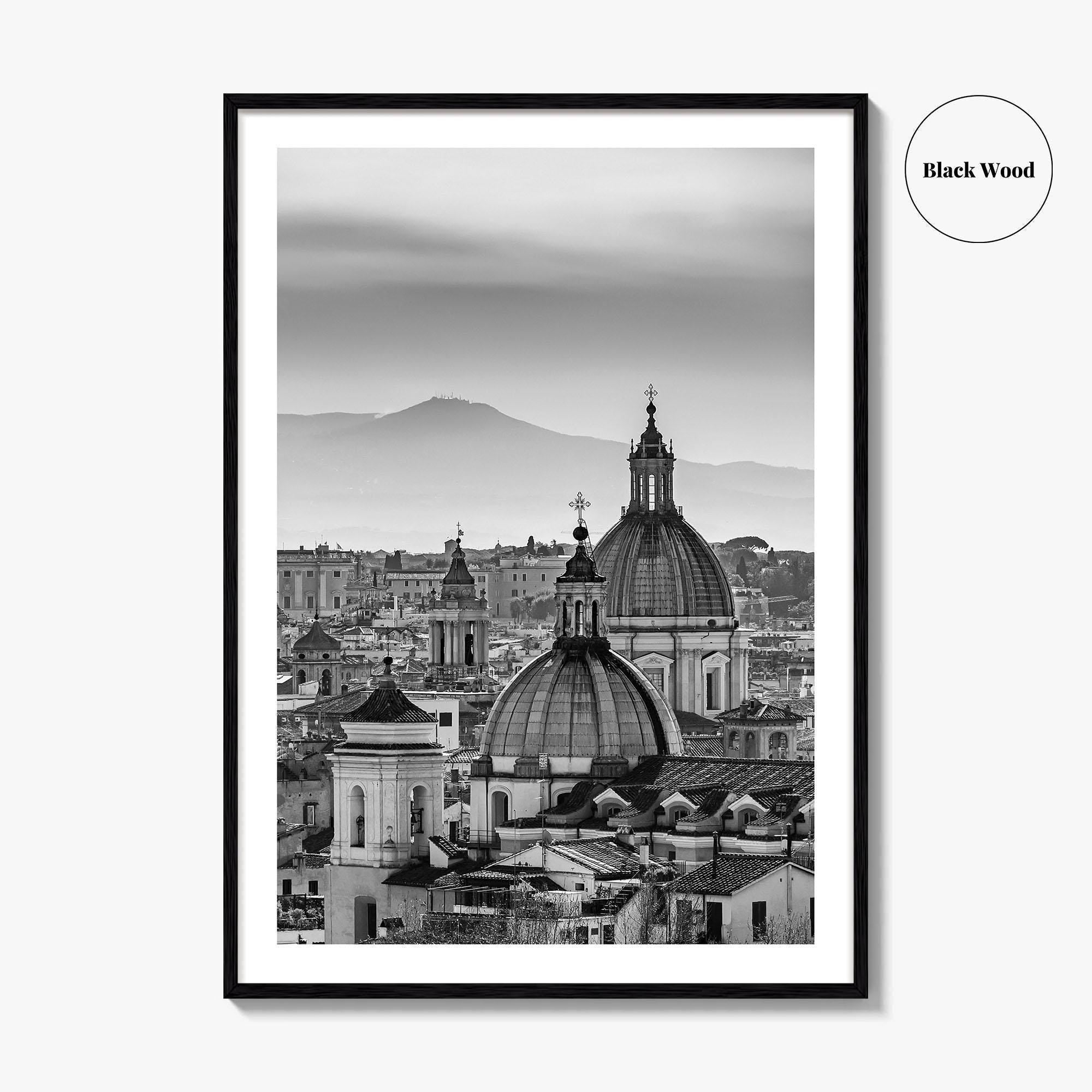 Rome Black and White Fine Art Photo Print, Castel Sant'Angelo Vatican Italy Poster
