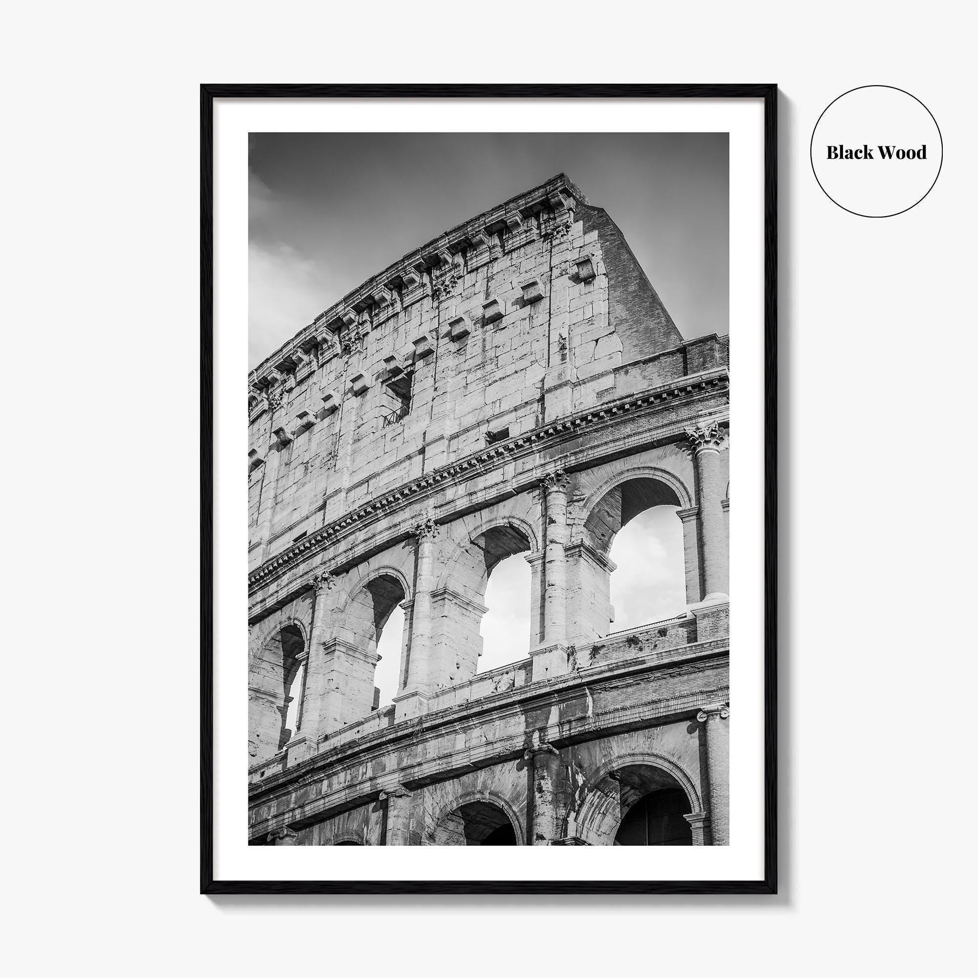 Rome Black and White Fine Art Photo Print, Colosseum Italy, Roma, Wall Decor Poster