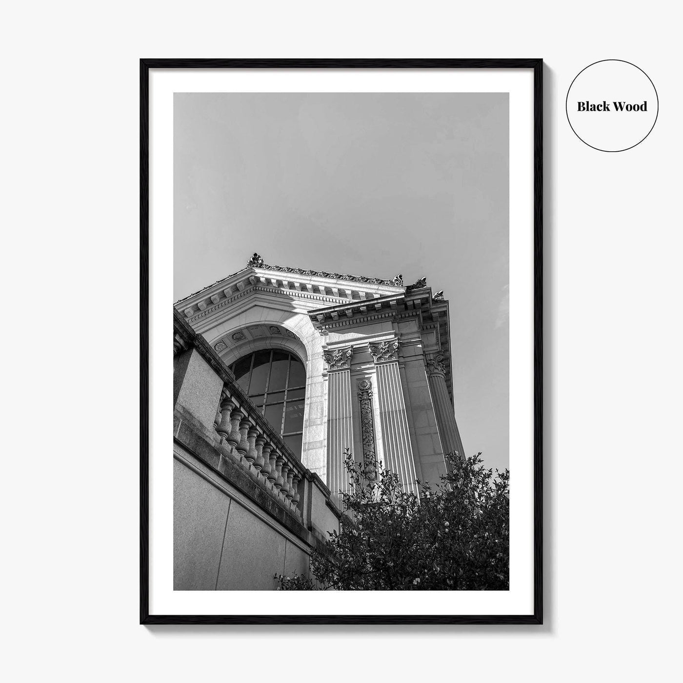 UC Berkeley Black and White Fine Art Photo Print, Doe Hall, California USA Poster