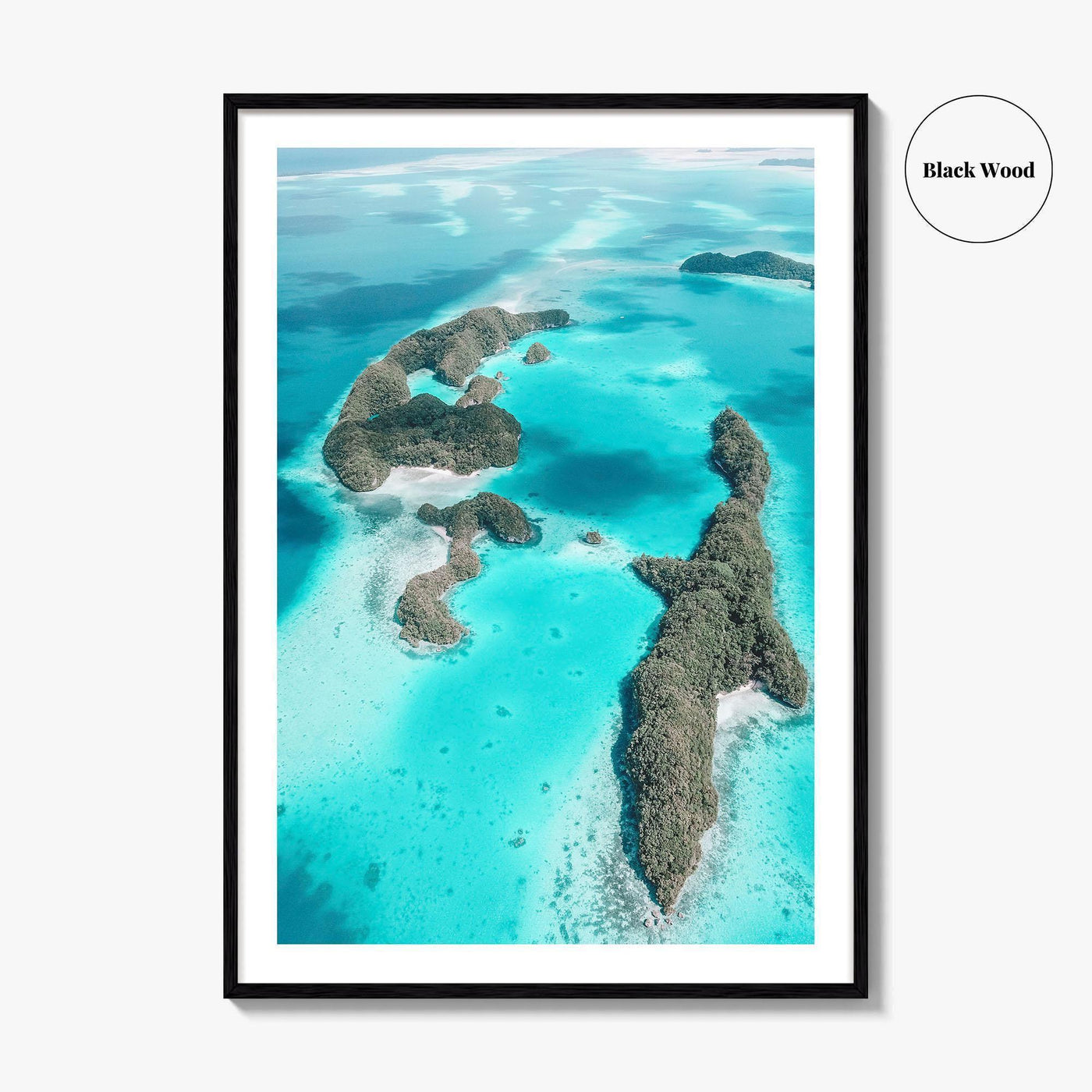 Palau Fine Art Photo Print, Rock Islands, Blue Ocean, Koror, Oceania Wall Decor Poster
