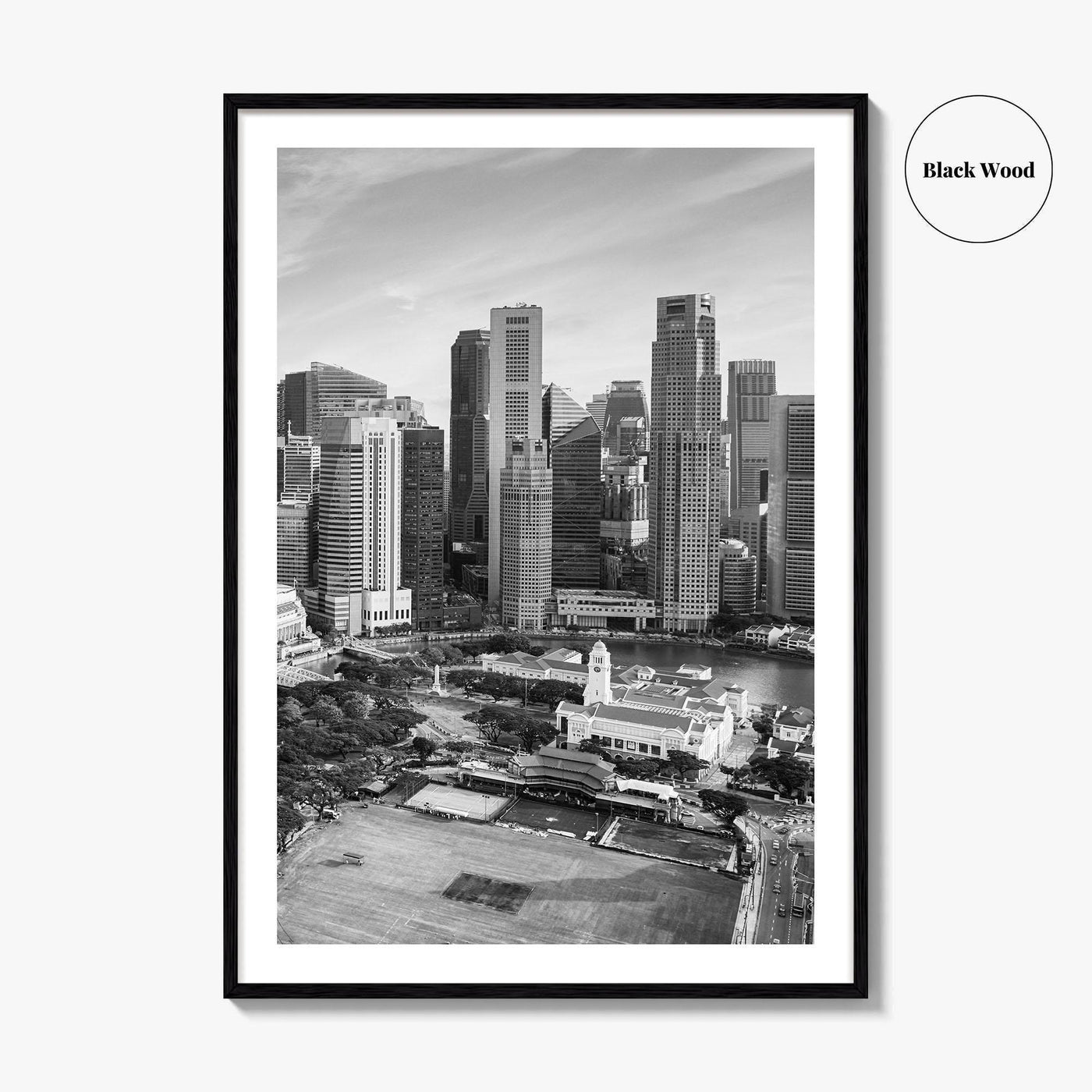 Singapore Black and White Fine Art Photo Print, Marina Bay, Singapore Poster