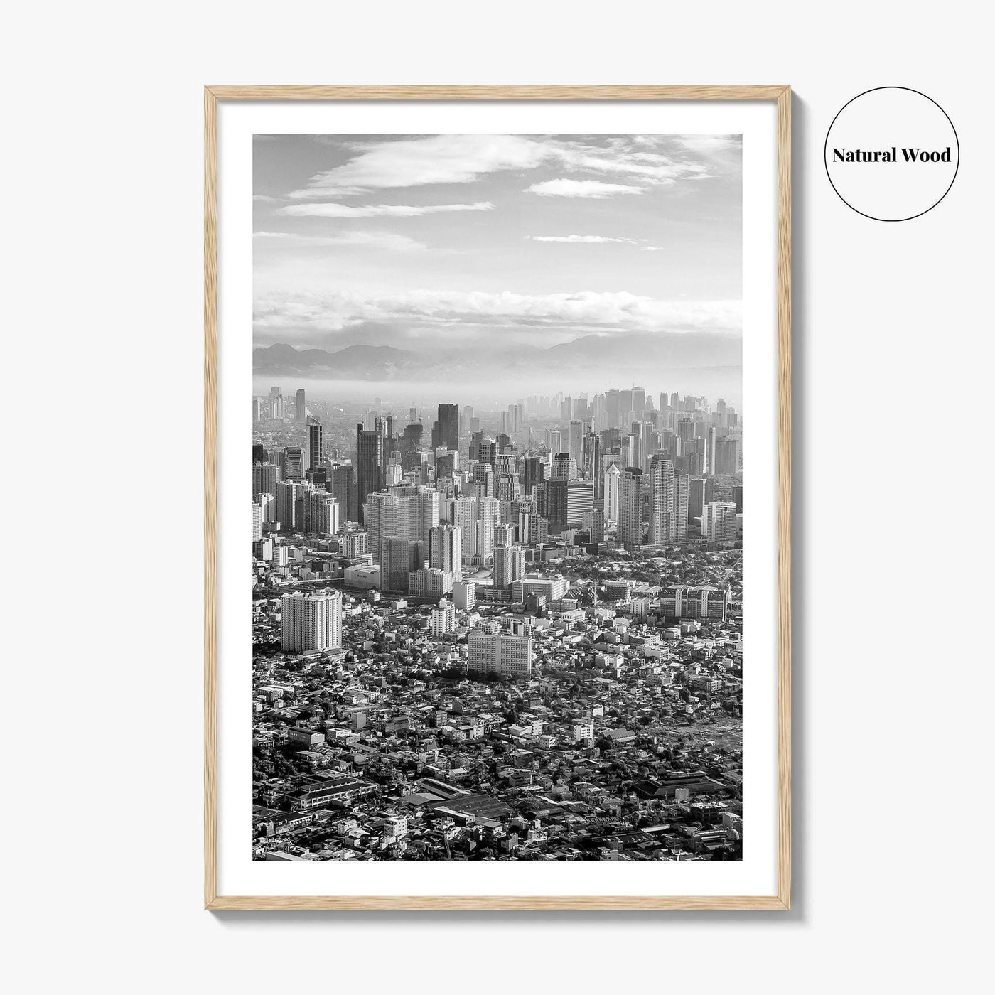 Manila Skyline Black and White Fine Art Photo Print, Makati, Pasay, Philippines