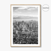 Manila Skyline Black and White Fine Art Photo Print, Makati, Pasay, Philippines