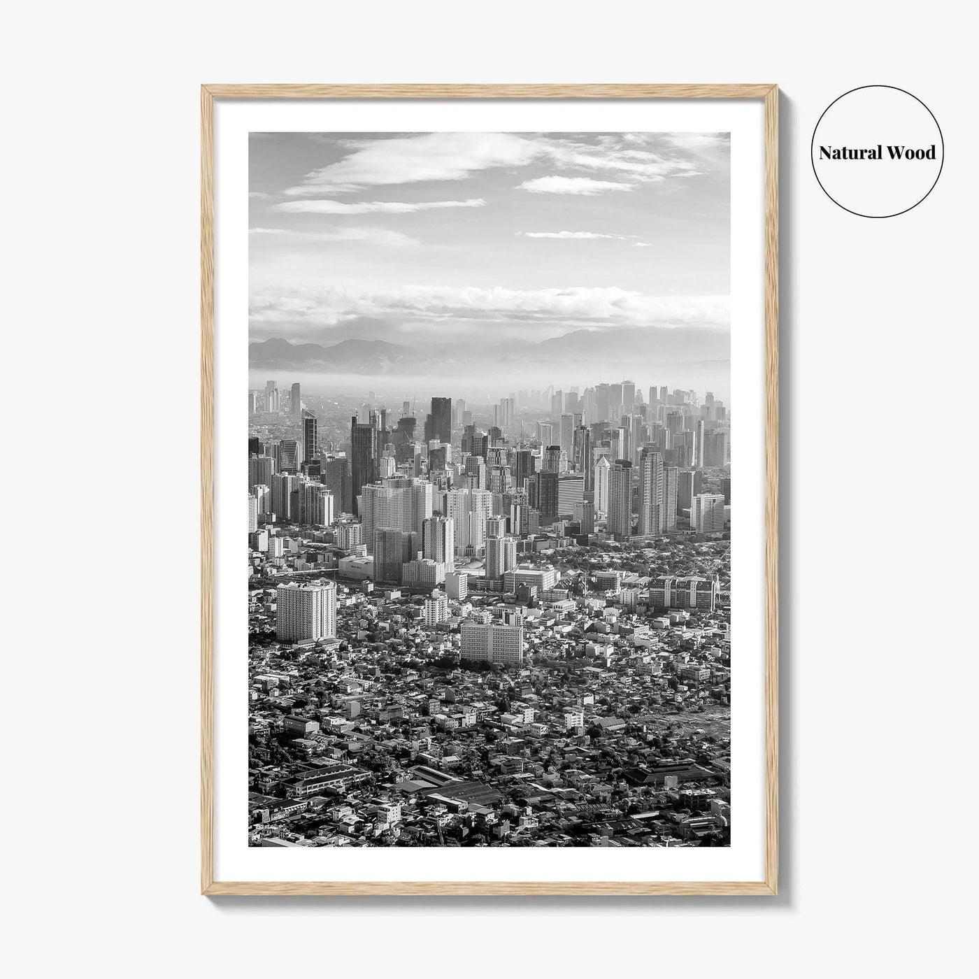 Manila Skyline Black and White Fine Art Photo Print, Makati, Pasay, Philippines