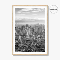 Manila Skyline Black and White Fine Art Photo Print, Makati, Pasay, Philippines