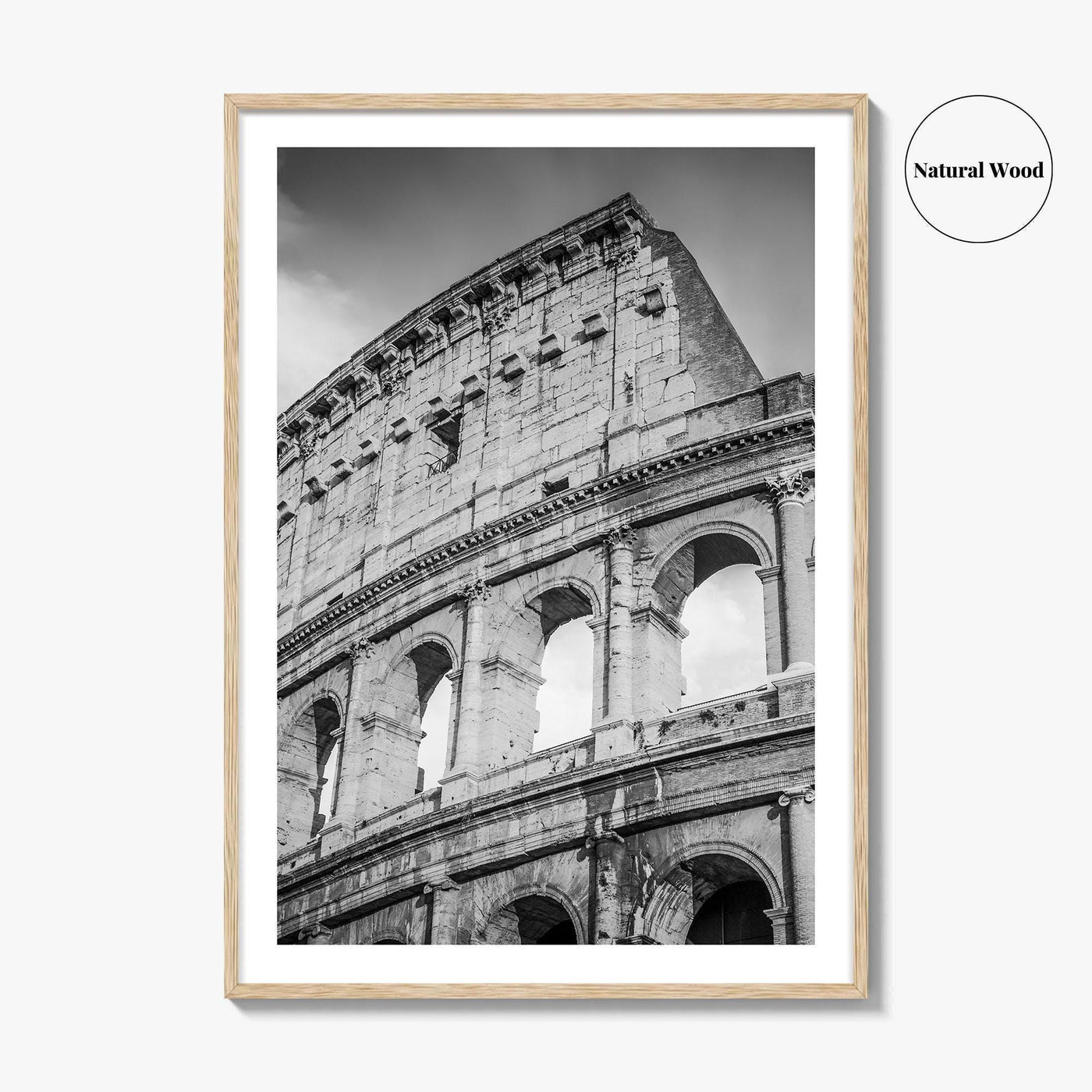 Rome Black and White Fine Art Photo Print, Colosseum Italy, Roma, Wall Decor Poster