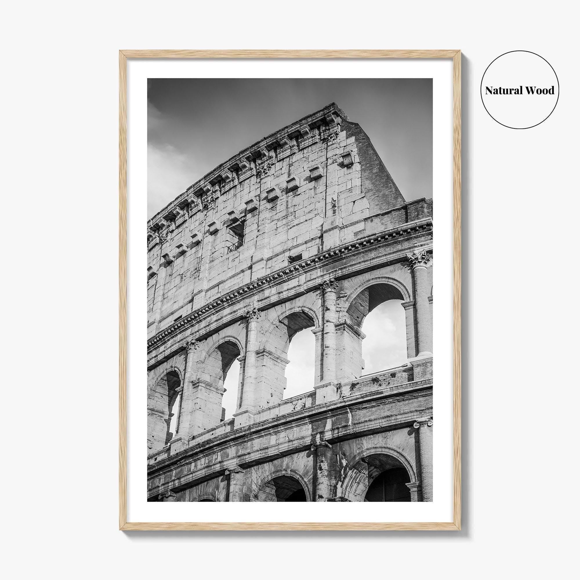 Rome Black and White Fine Art Photo Print, Colosseum Italy, Roma, Wall Decor Poster