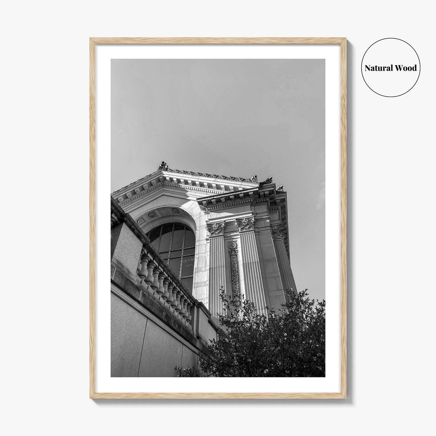 UC Berkeley Black and White Fine Art Photo Print, Doe Hall, California USA Poster