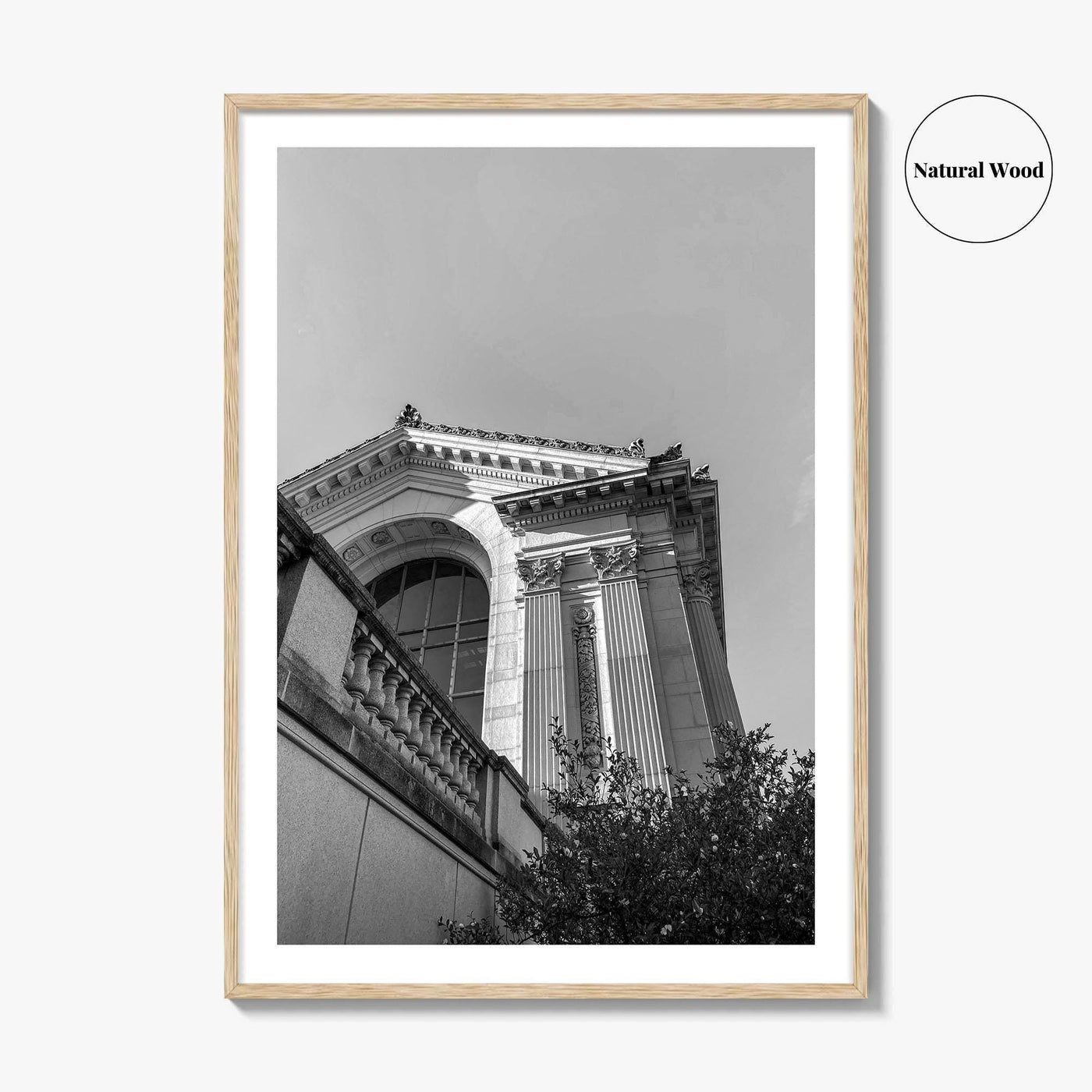 UC Berkeley Black and White Fine Art Photo Print, Doe Hall, California USA Poster