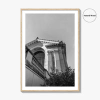 UC Berkeley Black and White Fine Art Photo Print, Doe Hall, California USA Poster
