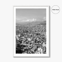 Quito Skyline Black and White Fine Art Photo Print, Ecuador, City Poster, Wall Decor