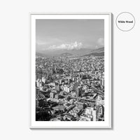 Quito Skyline Black and White Fine Art Photo Print, Ecuador, City Poster, Wall Decor