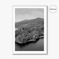 Waterbury Reservoir Black and White Fine Art Photo Print, Vermont Poster