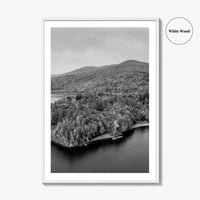 Waterbury Reservoir Black and White Fine Art Photo Print, Vermont Poster